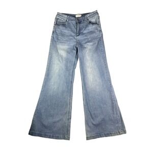 By Together Wide Leg Jeans Womens Large Blue Medium Wash Streetwear outdoor